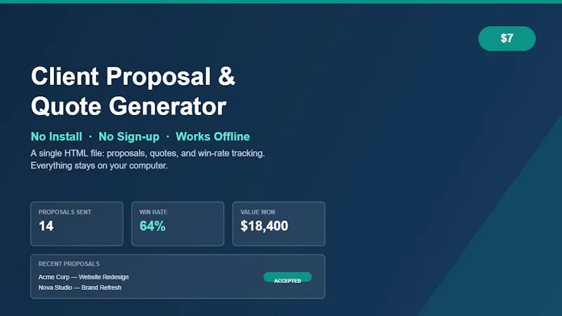 Client Proposal & Quote Generator screenshot 1