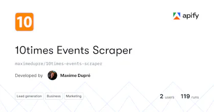 10times Events Scraper gallery image
