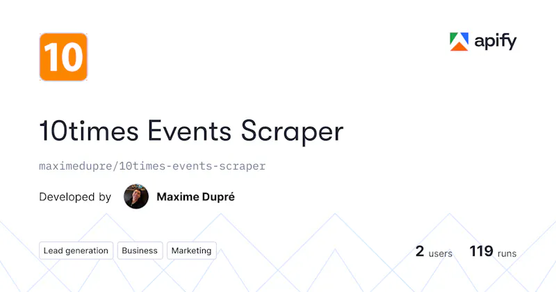 10times Events Scraper screenshot 1