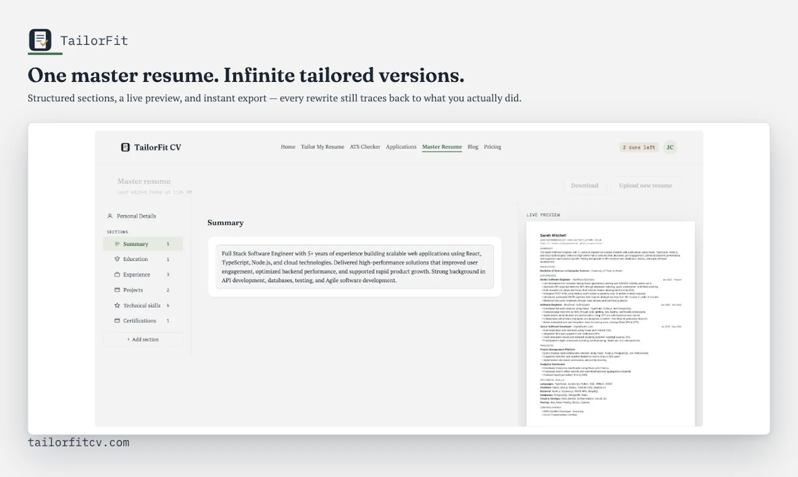 TailorFit CV screenshot 7