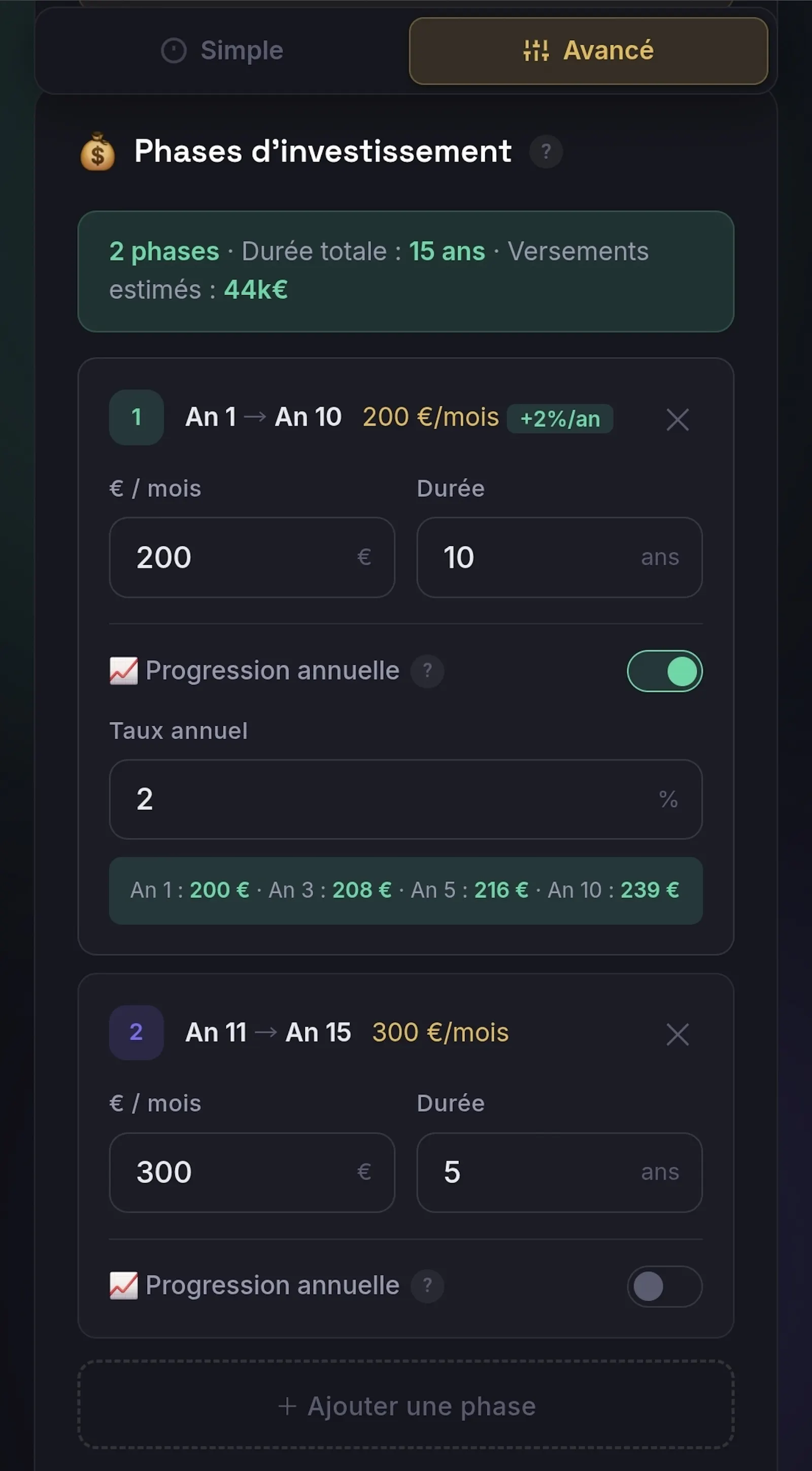 Simulateur etf screenshot 2