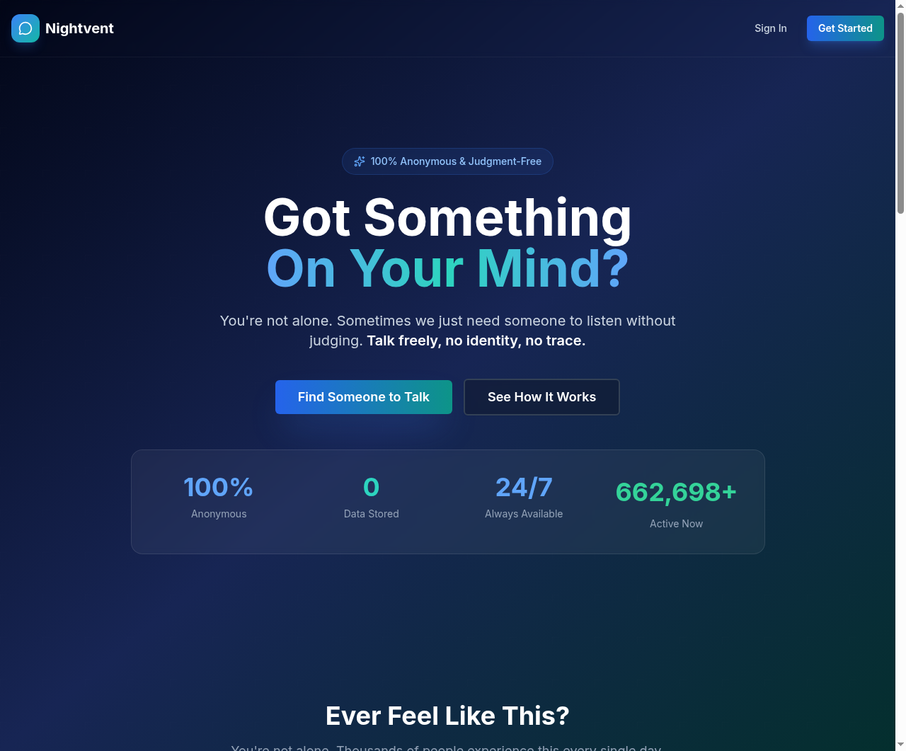 Nightvent - Main product screenshot demonstrating key features and user interface