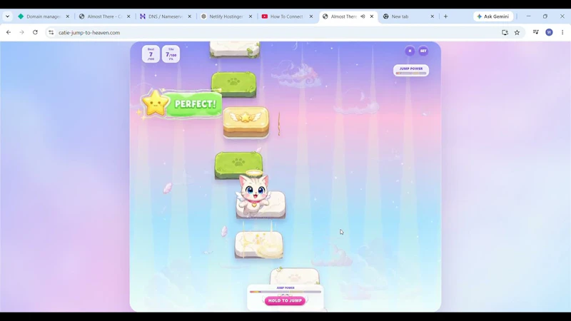 Catie Jump to Heaven - FREE BROWSER GAME screenshot 1 (video preview)