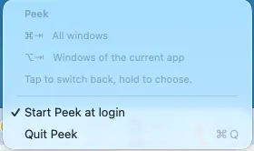 Peek — a minimal macOS window switcher gallery image