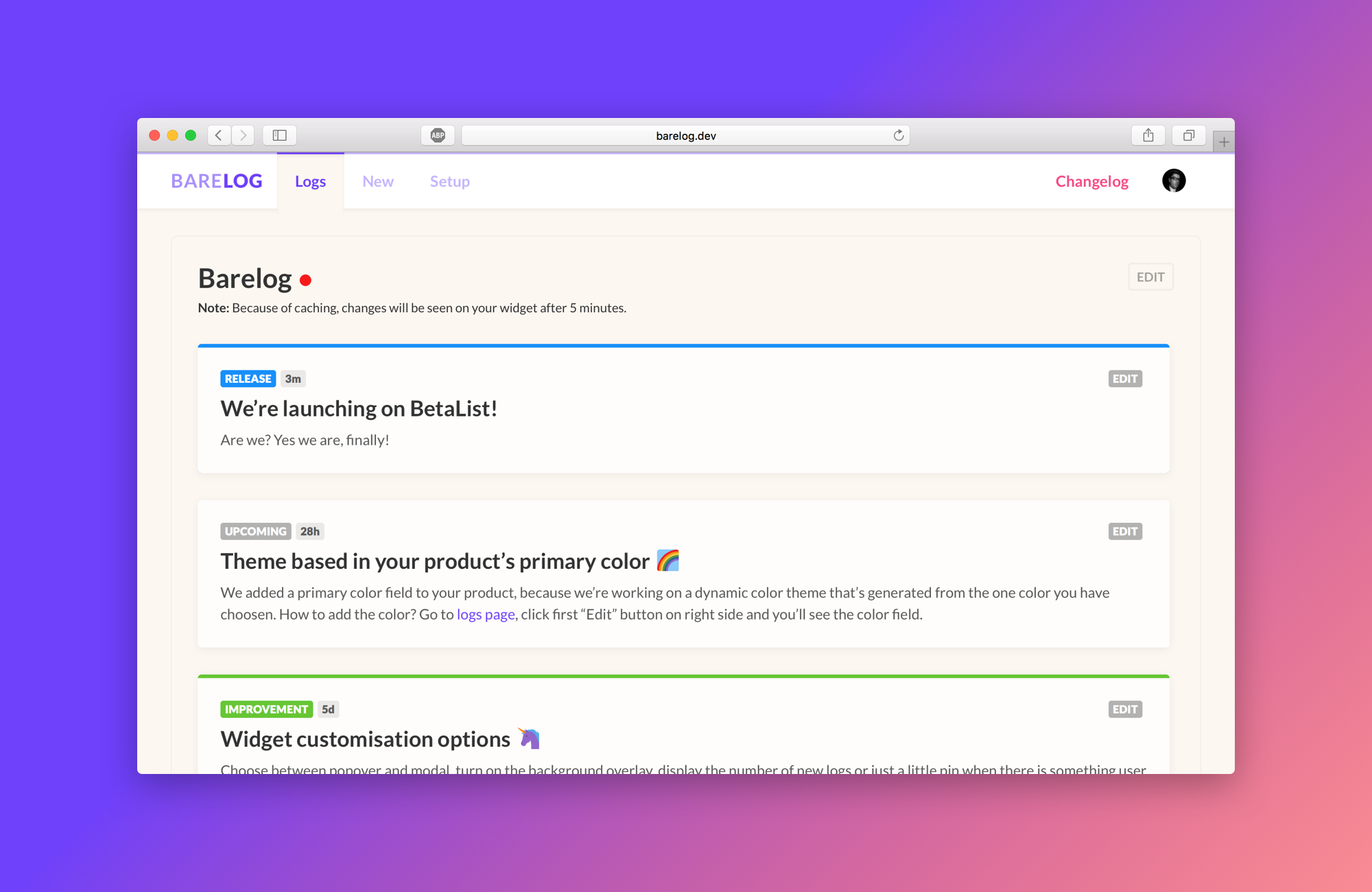 Barelog gallery image