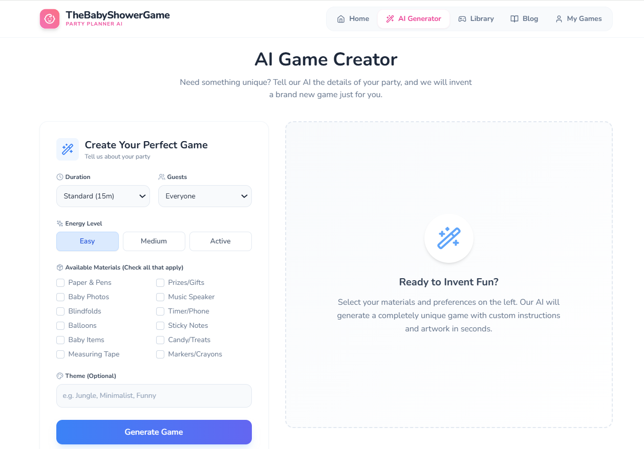 The Baby Shower Game Generator gallery image