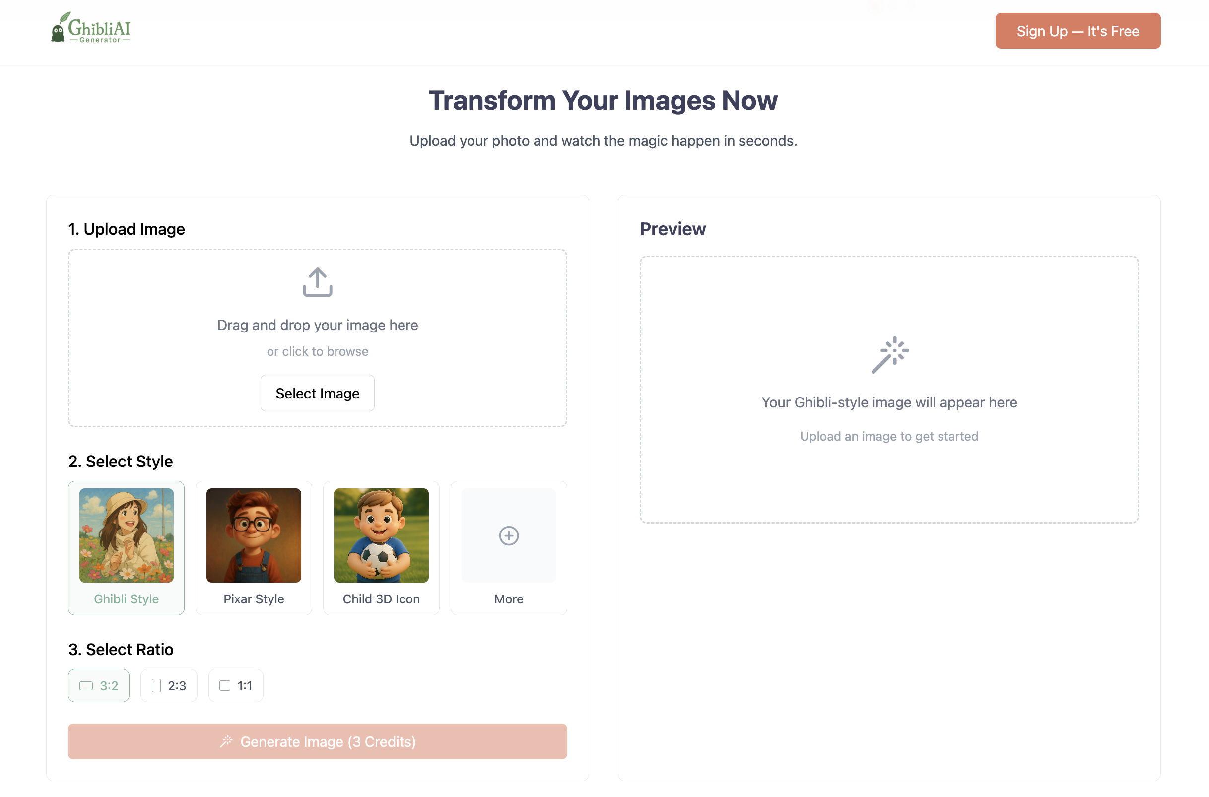 Free Studio Ghibli AI Generator - สร้างงานศิลปะสไตล์สตูดิโอ - Ghibli ด้วยคลิกเดียว! media 2