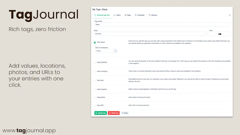 TagJournal screenshot 2