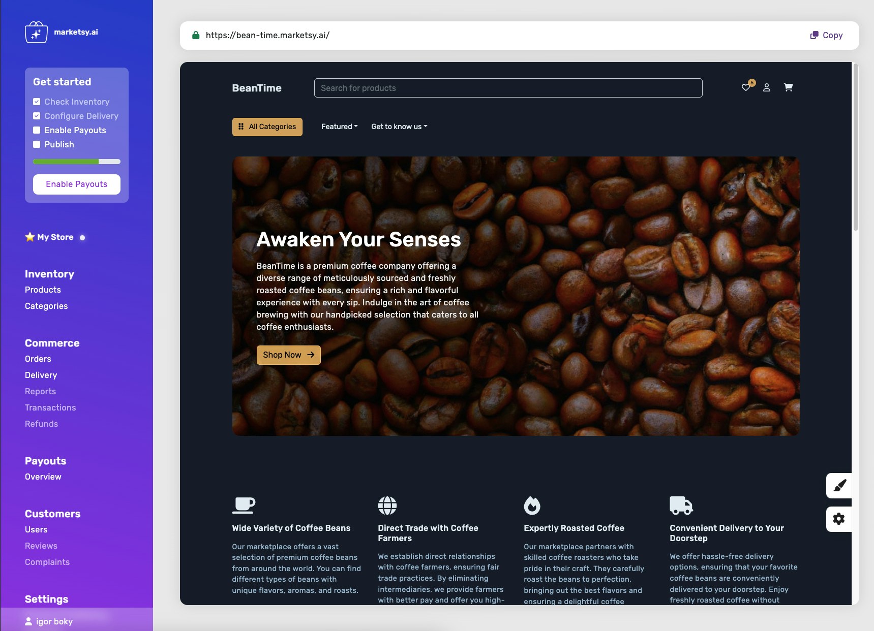 Marketsy.ai - Единственная подсказка - единственный готов к e -store медиа 7