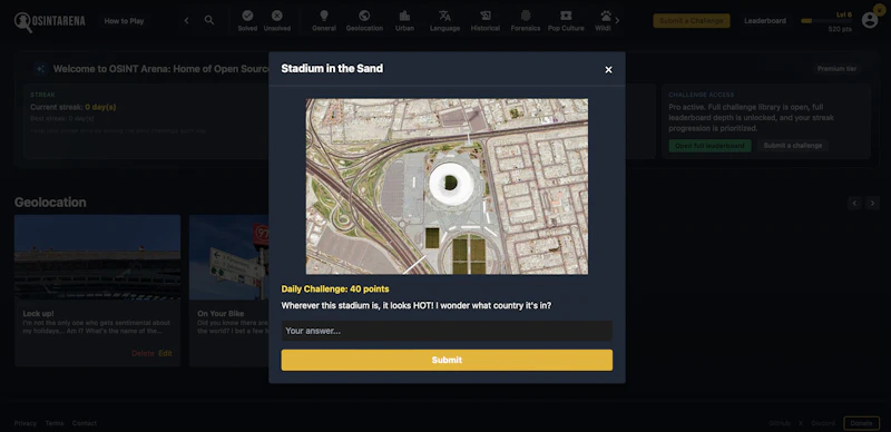 OSINT Arena screenshot 2