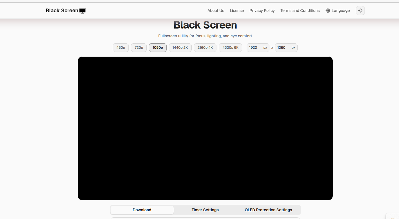 Black Screen - Screenshot 2 showing product features and functionality