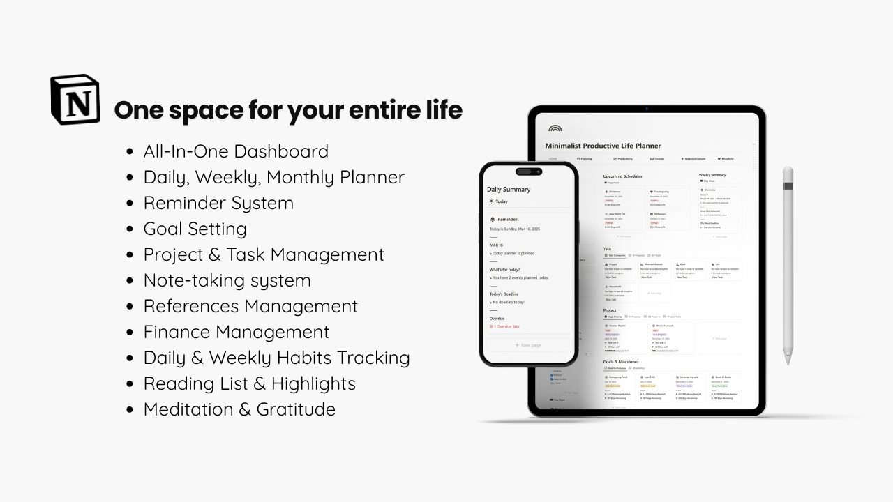 Notion Second Brain Life Planner  gallery image