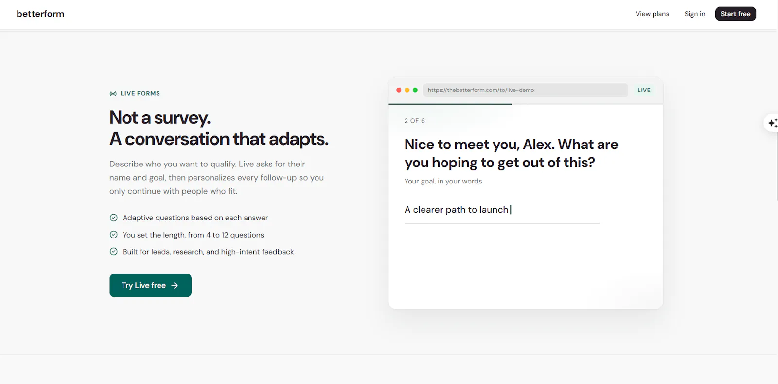 Betterform screenshot 1