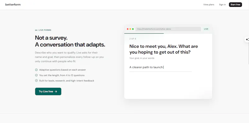 Betterform screenshot 1