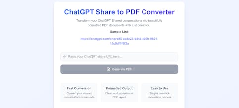 ChatGPT Share To PDF Converter gallery image
