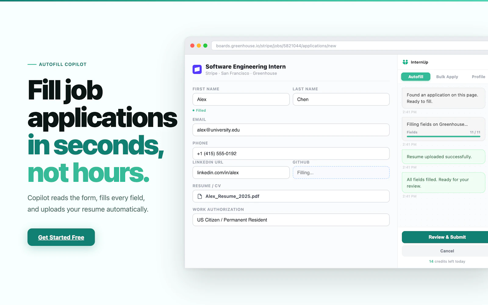 InternUp Copilot screenshot 1