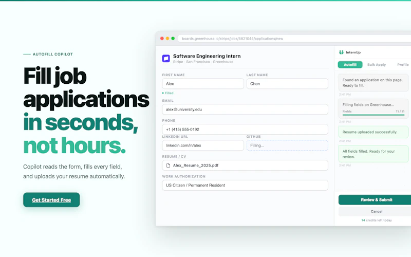 InternUp Copilot screenshot 1