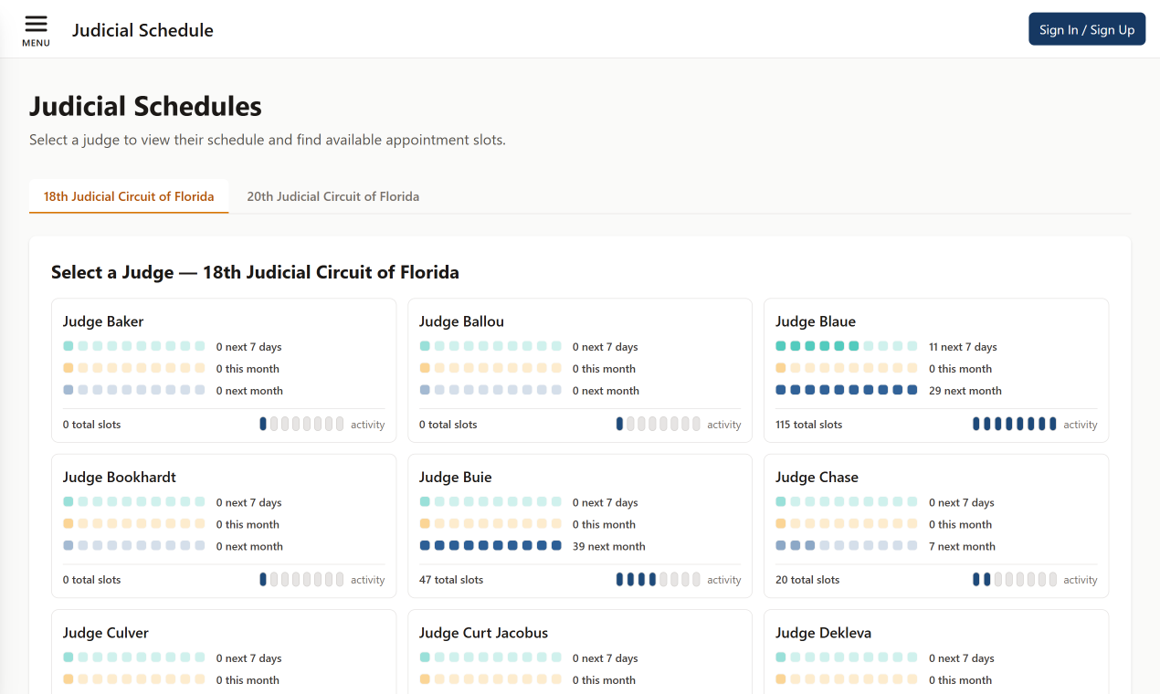 Judicial Schedule gallery image