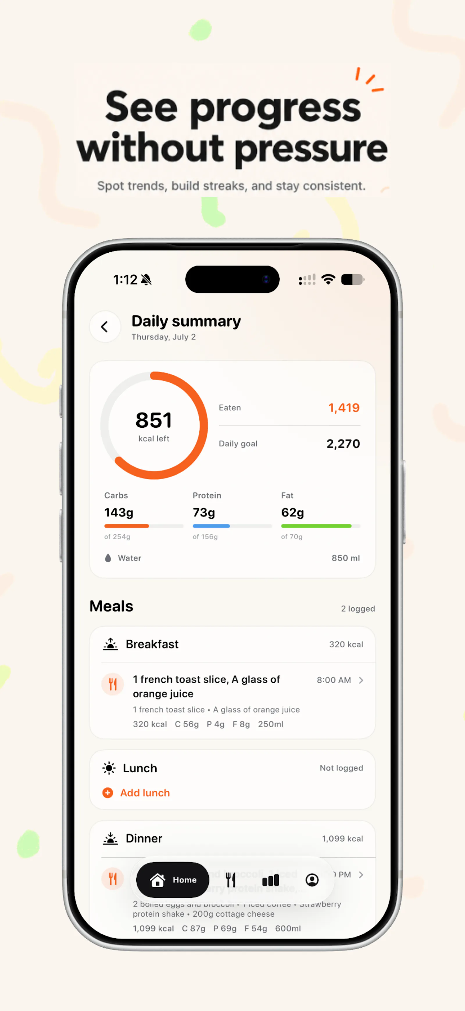 Ollie Calorie Journal screenshot 2