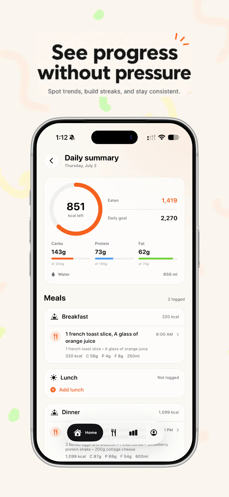 Ollie Calorie Journal screenshot 2