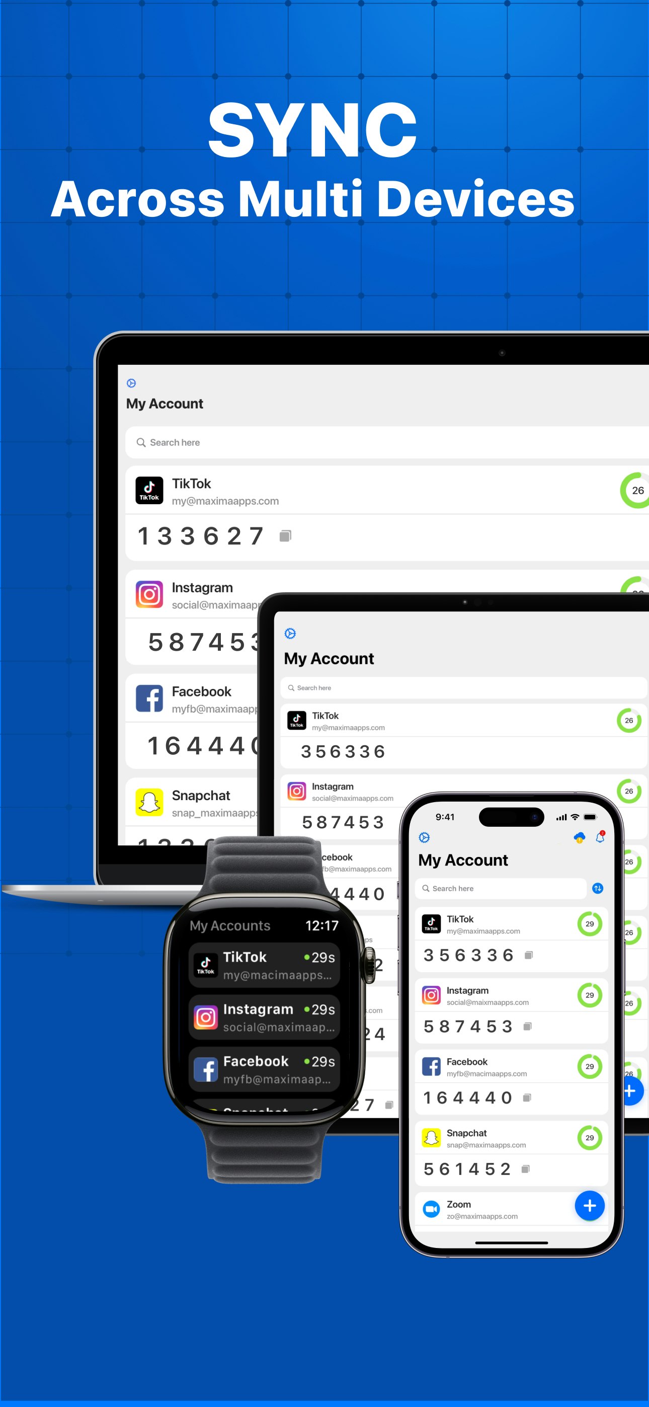 authenticator 앱 - 보안 2FA, 암호 및 데이터 - 모든 장치에서 동기화 미디어 1