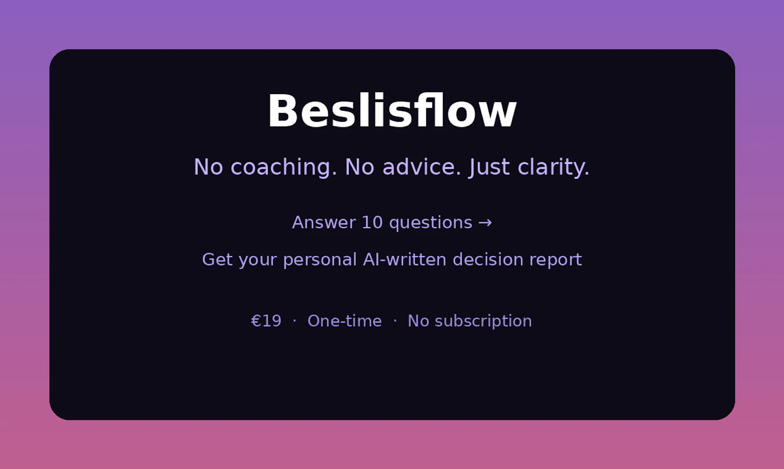 Beslisflow screenshot 1