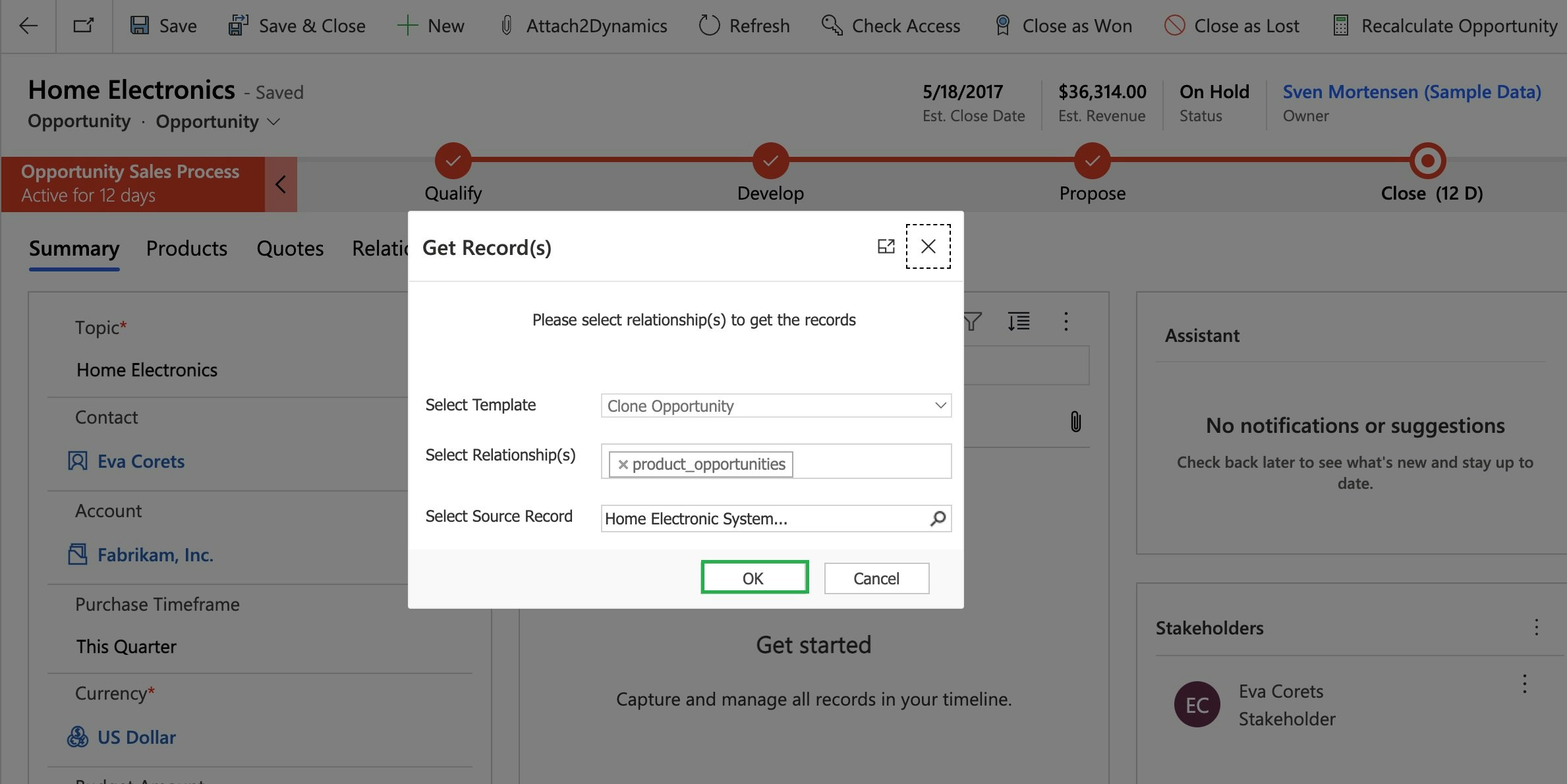 Click2clone - Tek bir tıklamayla 365 CRM Kayıtları Kopyala/Klon Dynamics medya 5