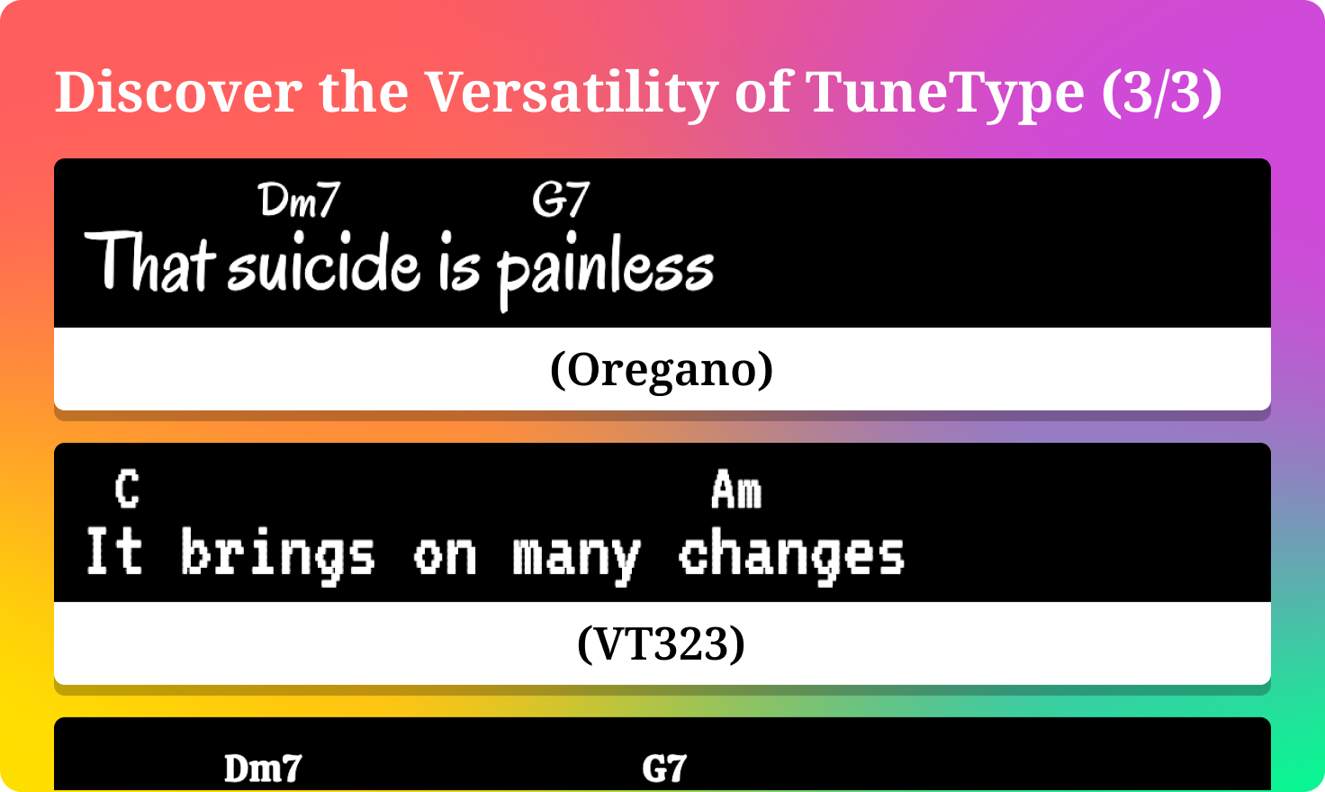 Tunetype - Una fuente con acordes ligaduras que armoniza letras y acordes media 5