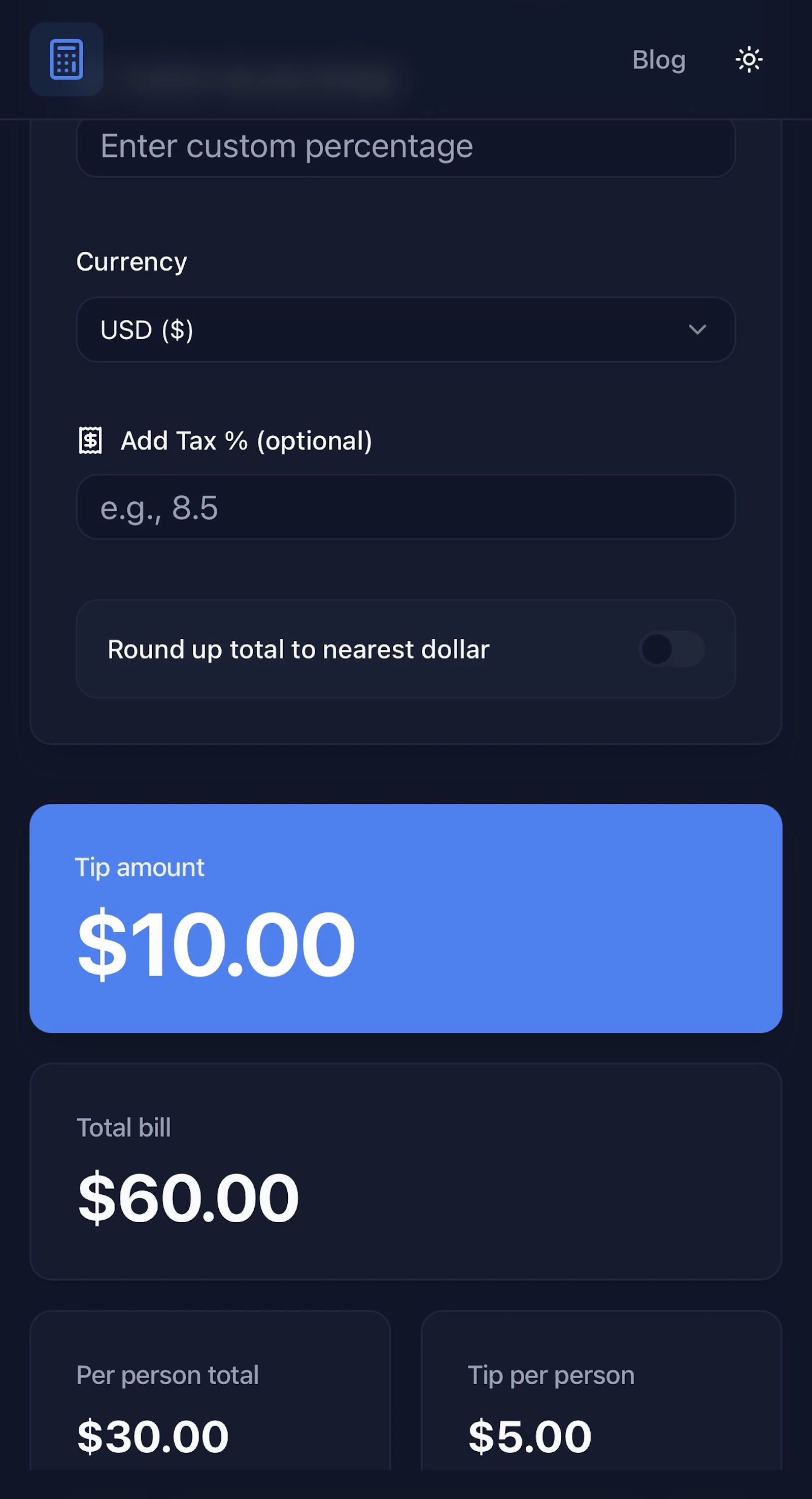 Calculate My Tip screenshot 2