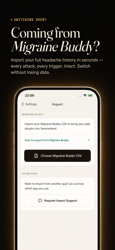 SereneHead: Voice-first migraine tracker gallery image