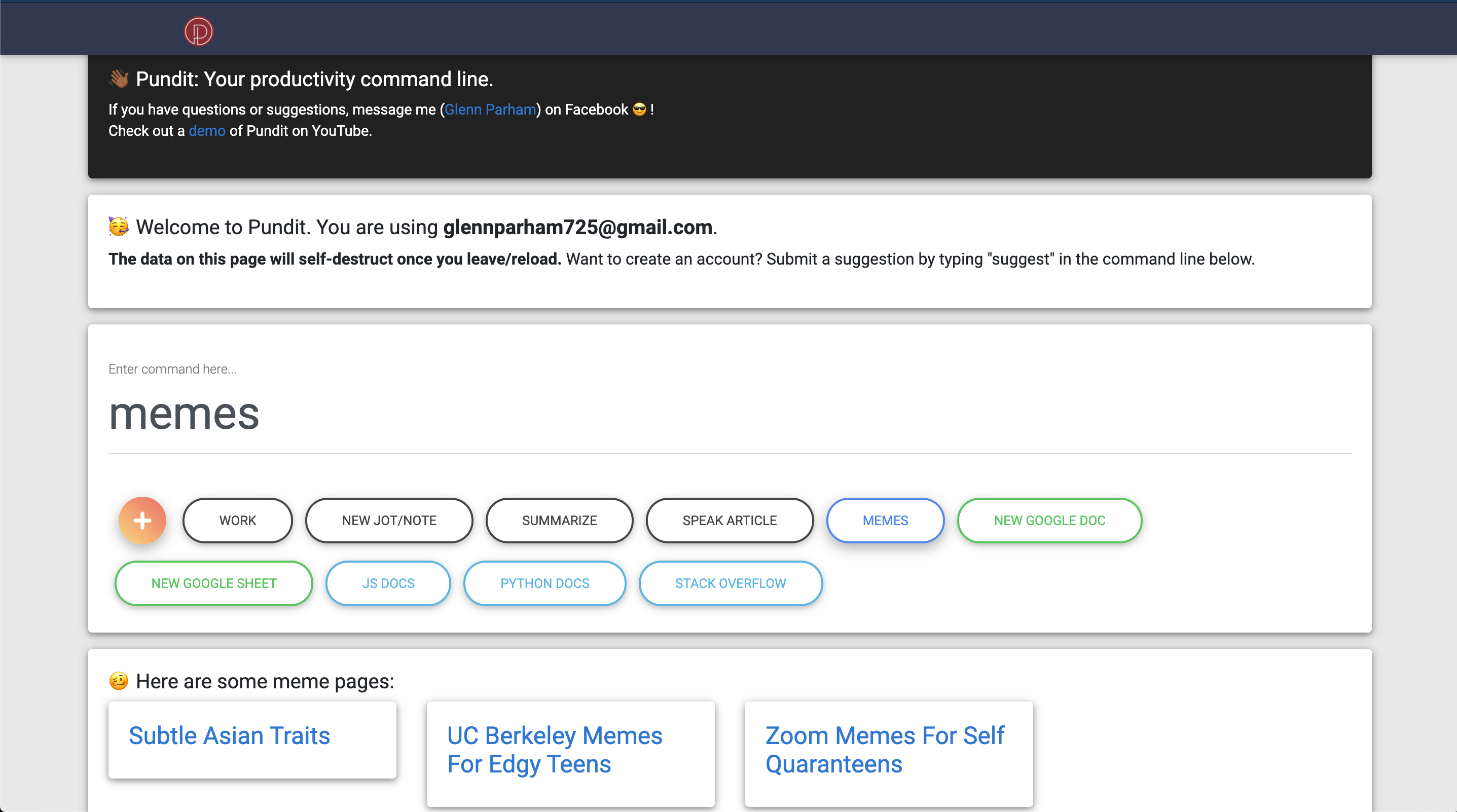 Pundit – Productivity Command Line gallery image