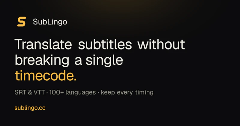 SubLingo — Online Subtitle Translator screenshot 1