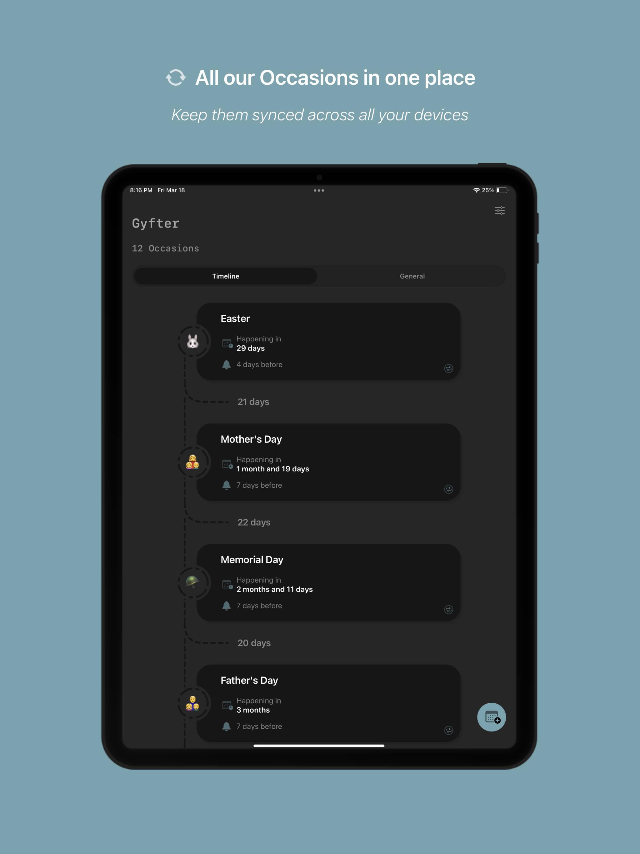 Gyfter - Occasion Reminder gallery image