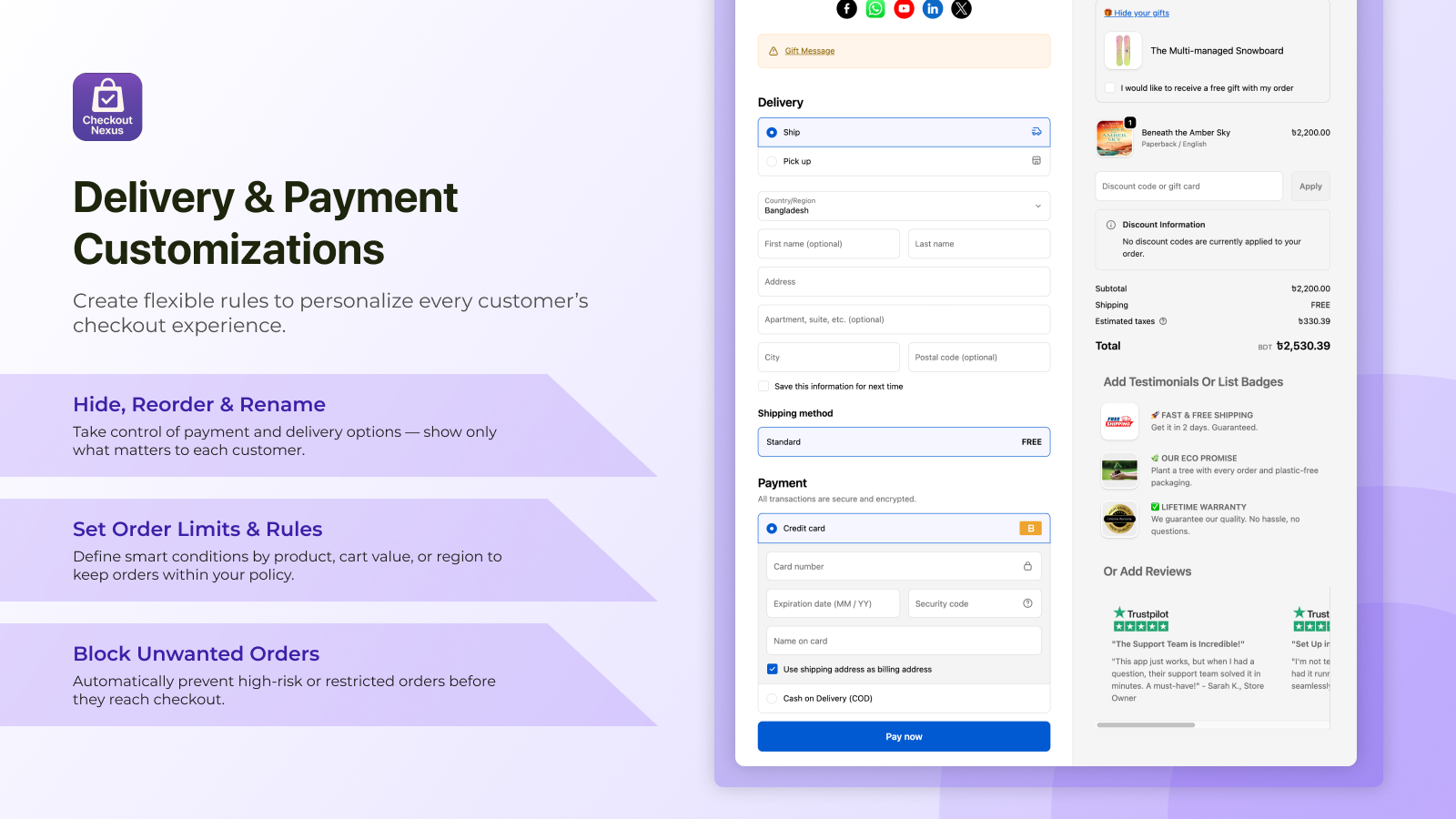 Checkout Nexus  - Main product screenshot demonstrating key features and user interface