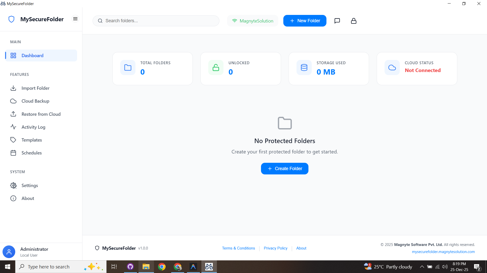 mysecurefolder - Main product screenshot demonstrating key features and user interface
