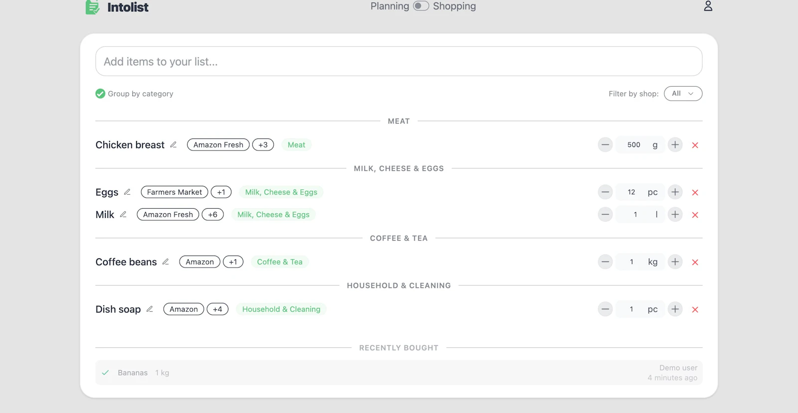 Intolist screenshot 1