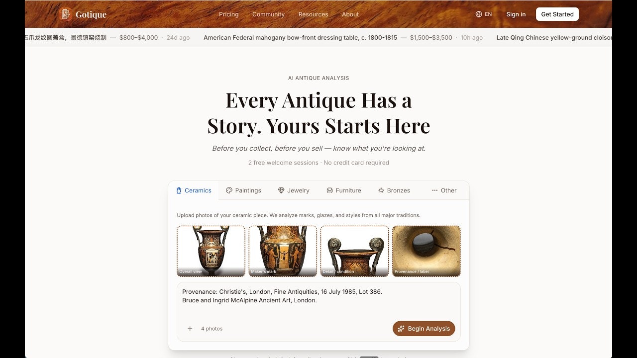 Gotique AI for Antiques gallery image