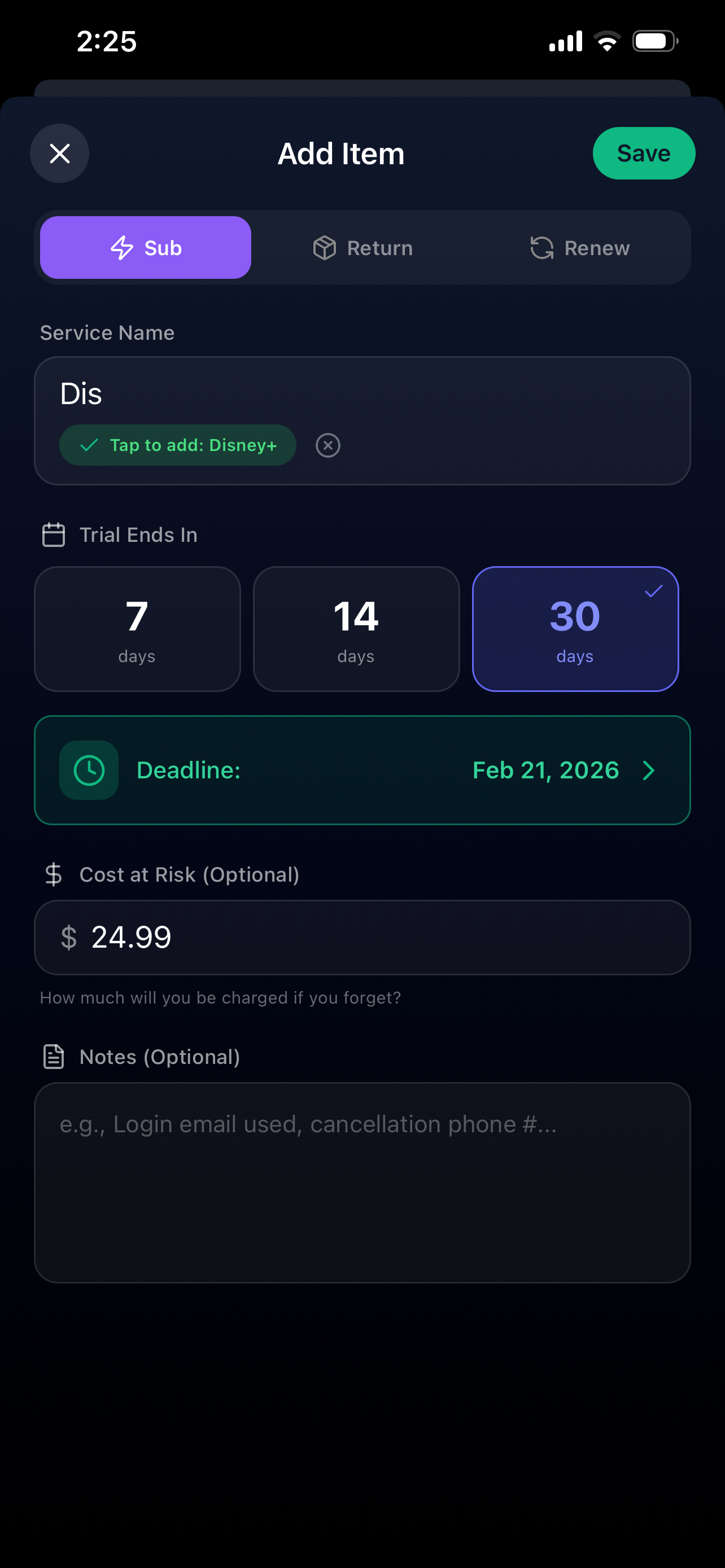 TrialRun: The alarm clock for your money gallery image