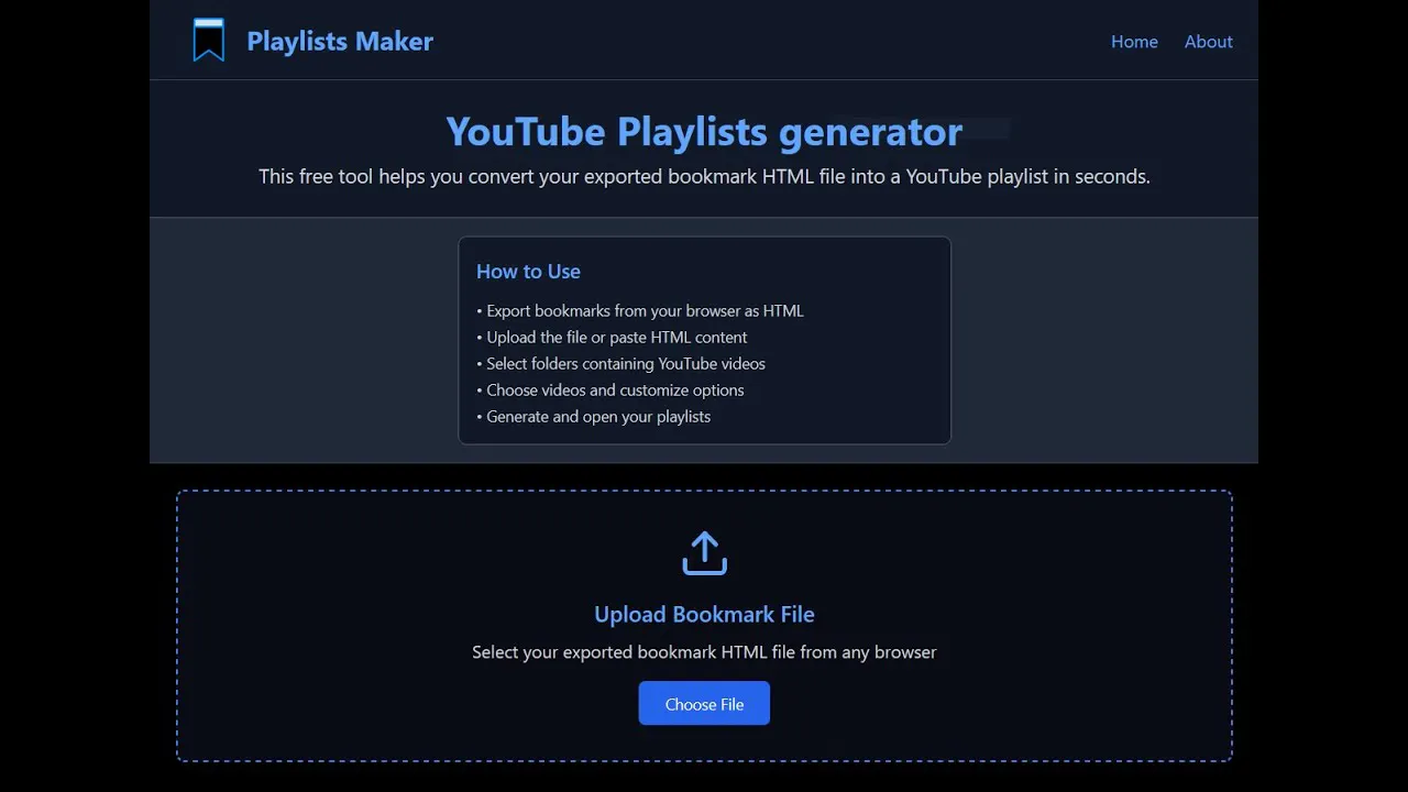 YouTube Playlists generator
