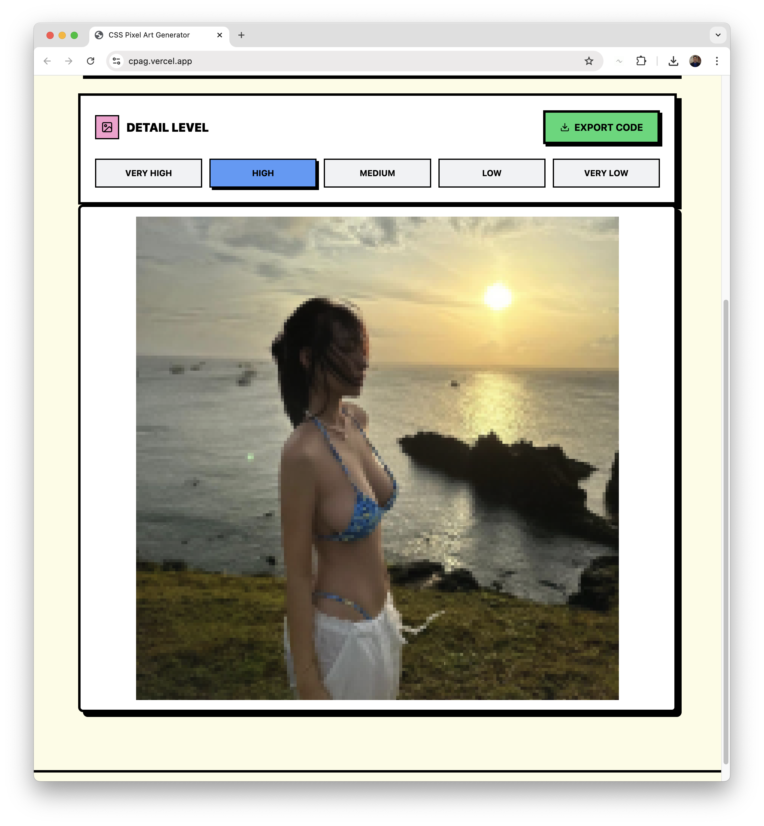CSSピクセルアートジェネレーターメディア1