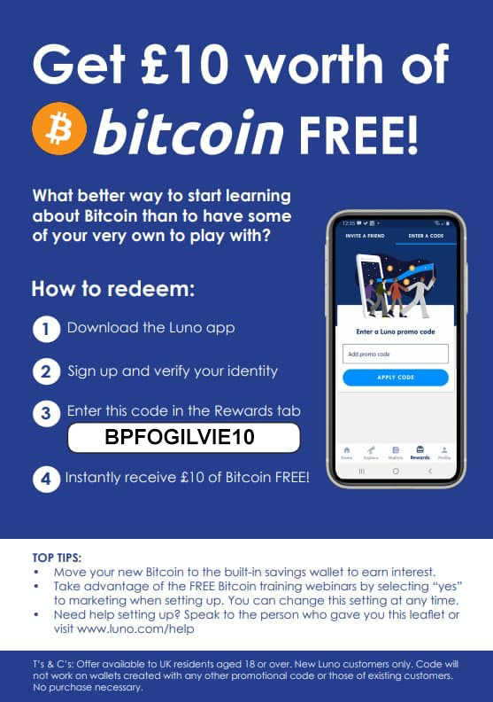 Luno Free £10 of Bitcoin