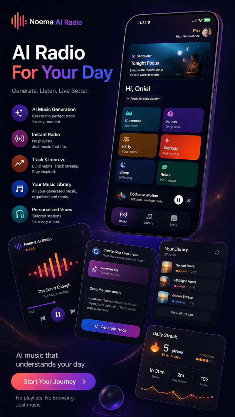 Noema — Focus & Calm Sound for Deep Work screenshot 2