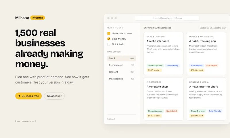 Milk the Money:Proven Business Ideas screenshot 5