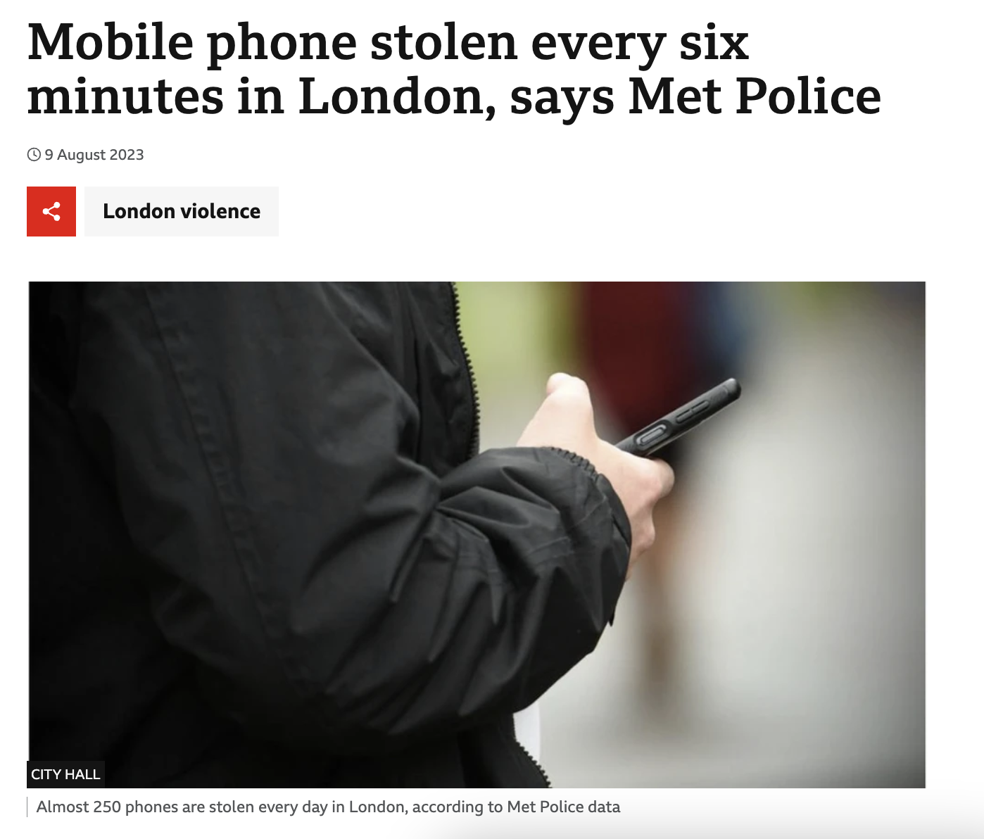 Il mio telefono è sicuro a Londra? media 1