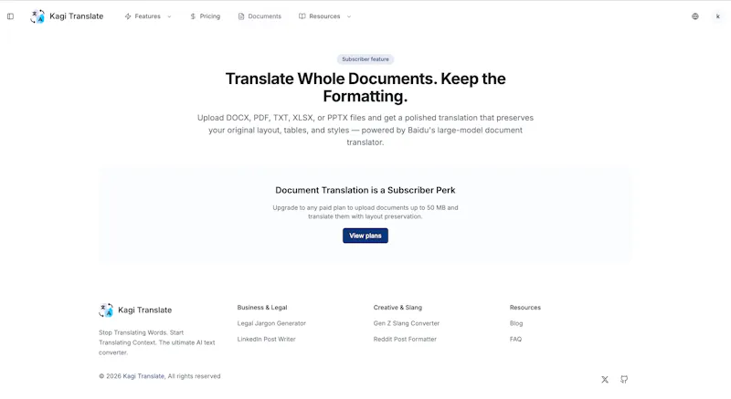 Kagi Translate screenshot 1
