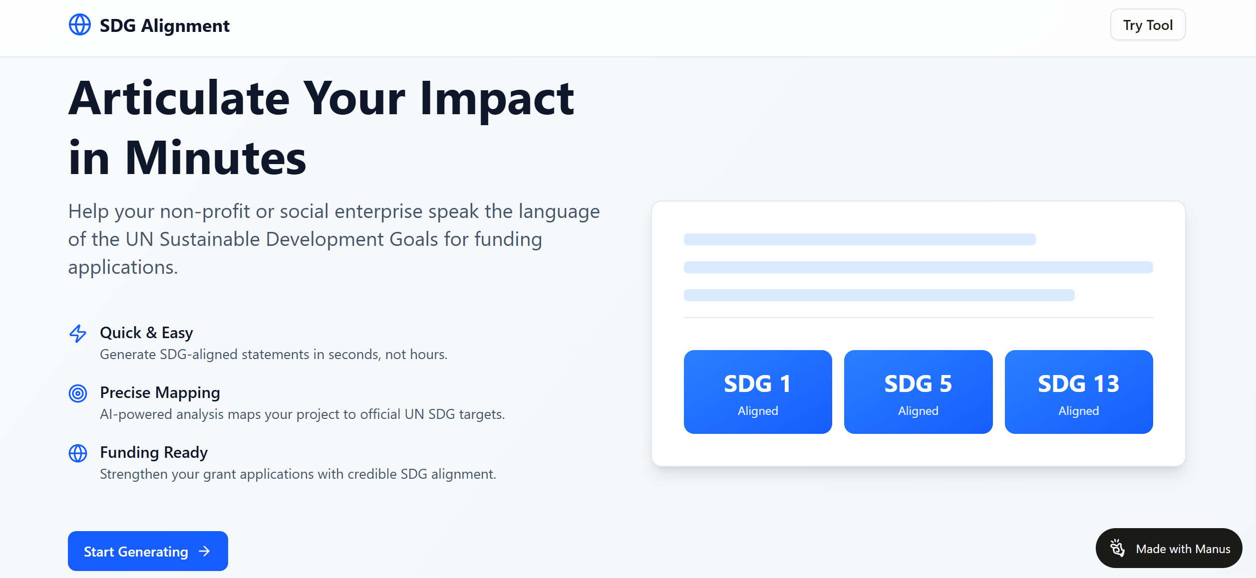 SDG Alignment Generator gallery image
