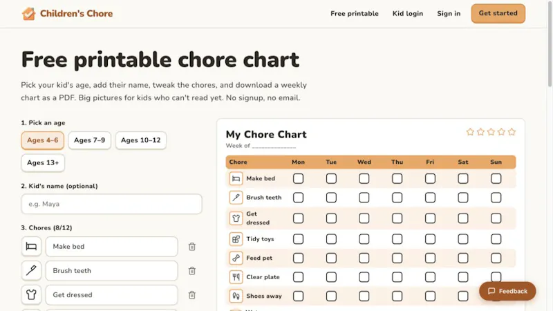 Children's Chore screenshot 1