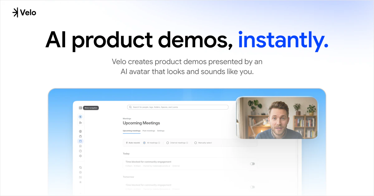 startuptile Velo-Professionally edited demos presented by your AI avatar