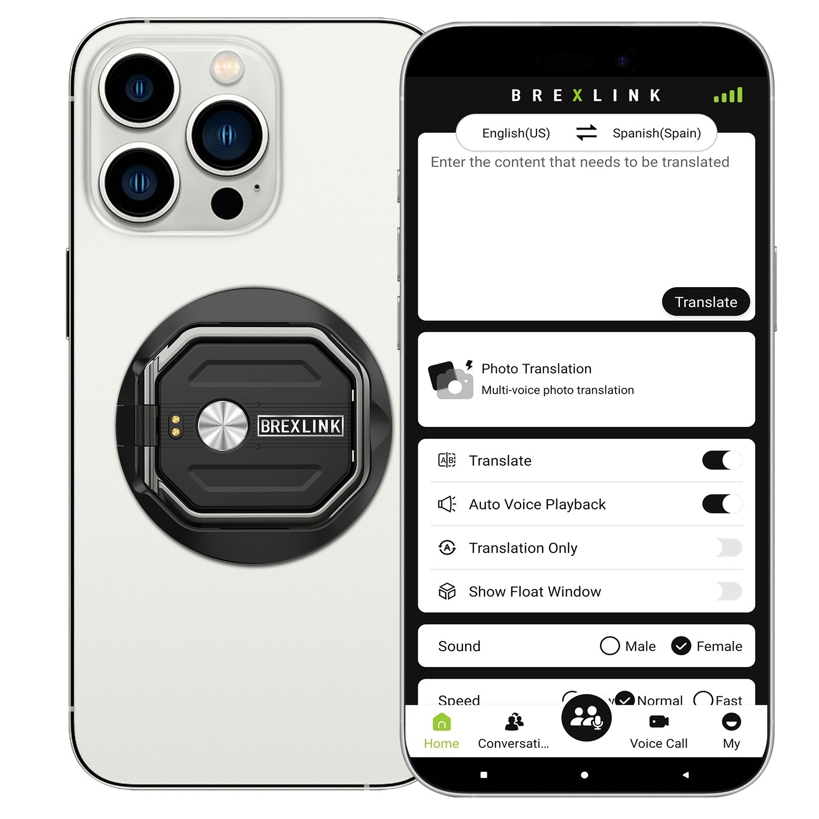 Brexlink 3-in-1 AI Translator Recorder gallery image