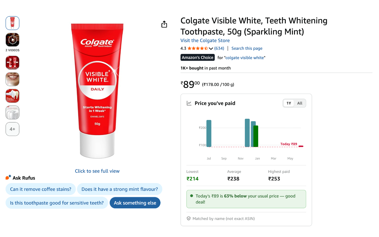 Amazon Past Purchase History gallery image
